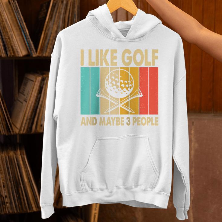 I Like Golf And Maybe 3 People Introvert Raglan Baseball Tee Unisex Hoodie