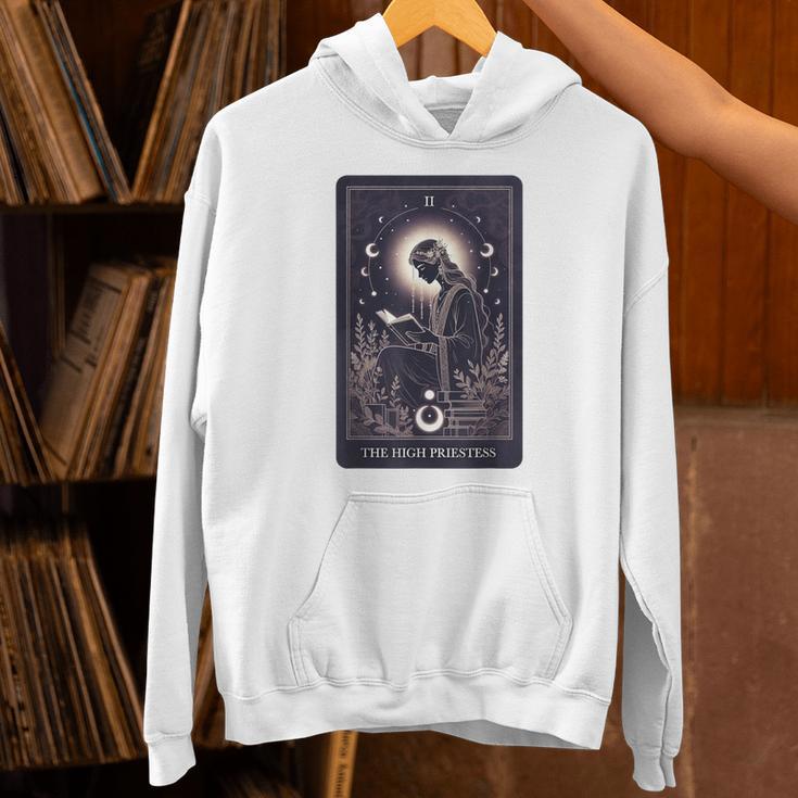 High Priestess Tarot Art Celestial Mystic Book Lover Unisex Hoodie
