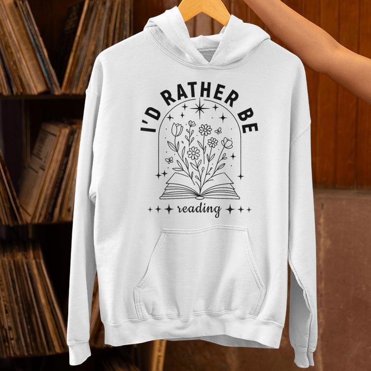 I’d Rather Be Reading Minimal Book Lover Arch Unisex Hoodie