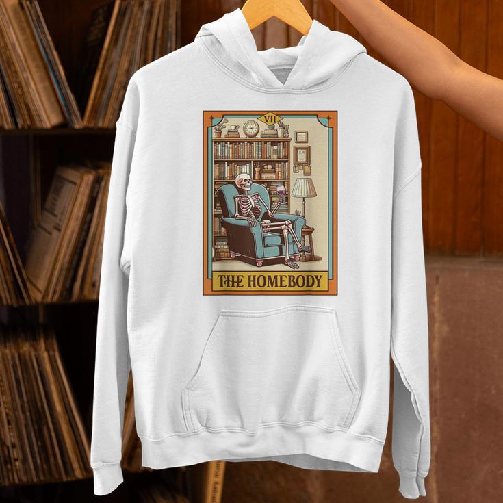 Introvert Homebody Awkward Skeleton The Homebody Tarot Card Unisex Hoodie