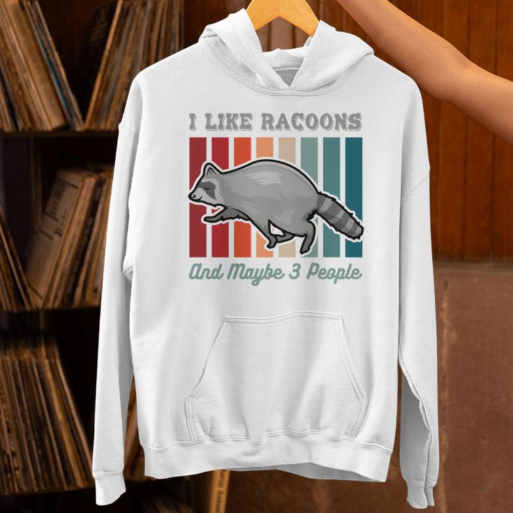 Introvert Raccoon Animal Lover Trash Panda Antisocial Retro Unisex Hoodie