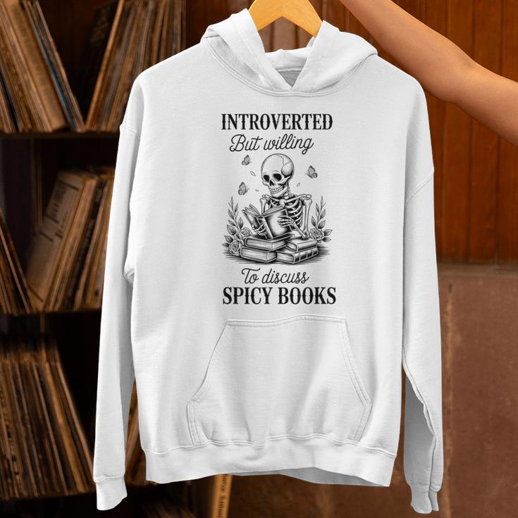 Introvert Read Spicy Books Lover Bookworm Skeleton Reading Unisex Hoodie Introvert Read Spicy Books Lover Bookworm Skeleton Reading Unisex Hoodie