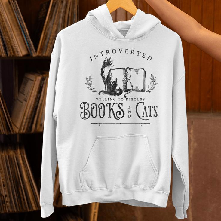 Introverted But Willing To Discuss Cats And Books Unisex Hoodie Introverted But Willing To Discuss Cats And Books Unisex Hoodie