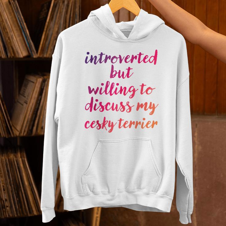 Introverted Willing To Discuss Cesky Terrier Introvert Unisex Hoodie