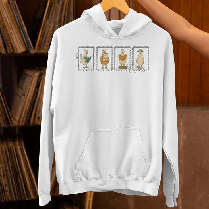 Just A Bookish Goose Reader SillyGoose Book Lover Outfit Unisex Hoodie