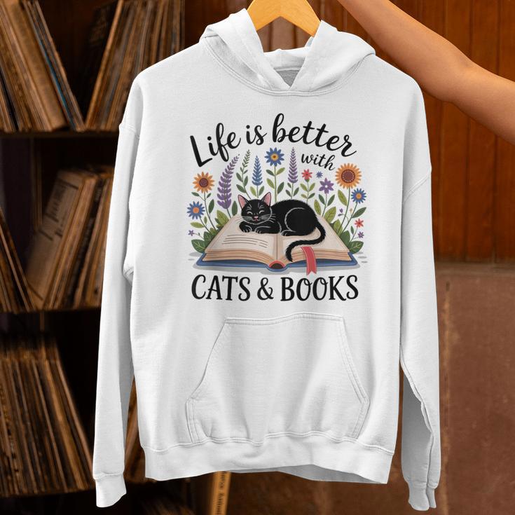 Life Is Better With Cats And Books Unisex Hoodie Life Is Better With Cats And Books Unisex Hoodie