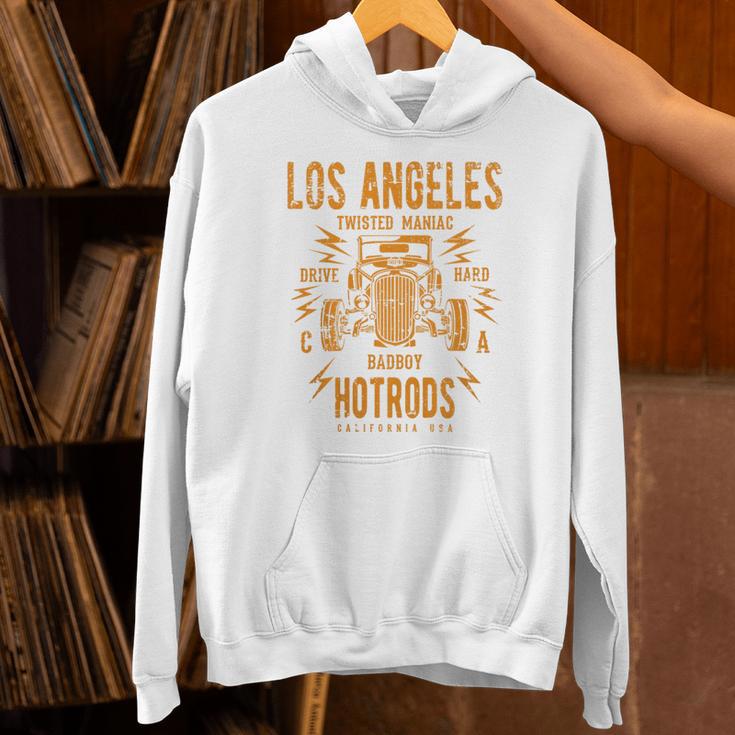 Los Angeles Hotrods Automotive Nostalgia Distressed Premium Tri-Blend Unisex Hoodie