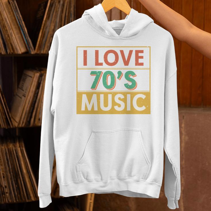 I Love 70's Music Retro Style Nostalgia Vibe 1970 70's Party Unisex Hoodie