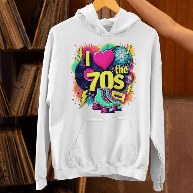 I Love The 70s Retro Cassette Roller Vinyl Nostalgia Vibes Premium Tri-Blend Unisex Hoodie