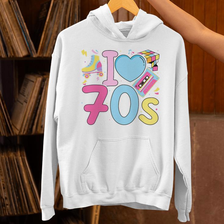 I Love 70's Retro Style Nostalgia Vibe 1970's Party Premium Tri-Blend Unisex Hoodie