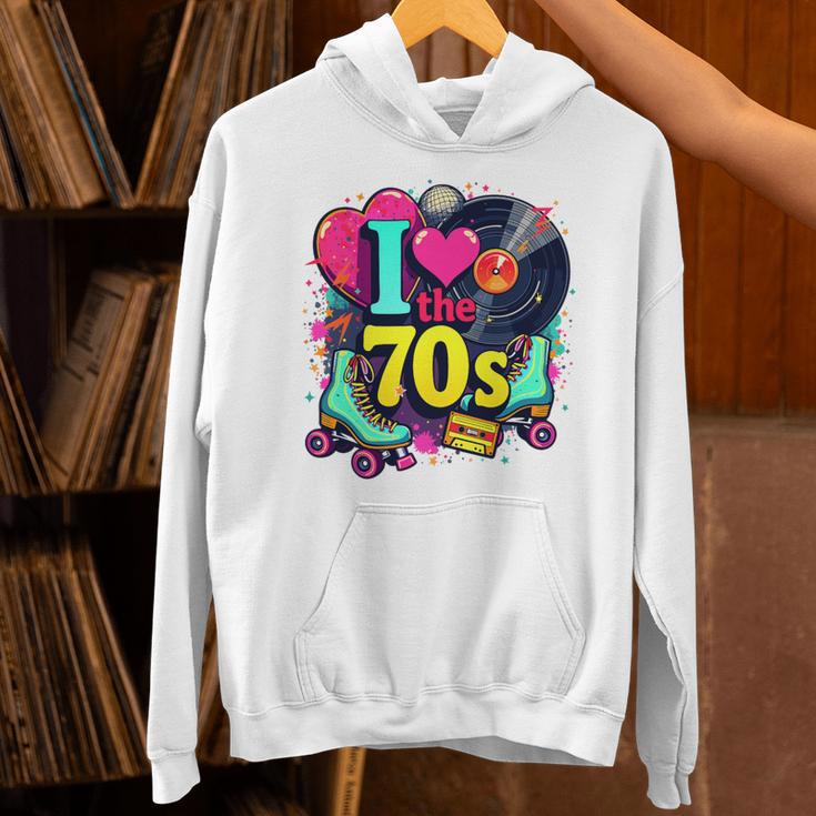 I Love The 70s Vintage Cassette Roller Vinyl Nostalgia 70s Premium Tri-Blend Unisex Hoodie