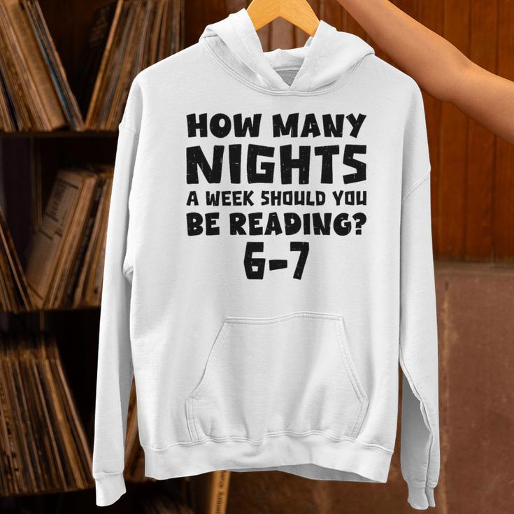 How Many Nights A Week Should You Be Reading 6-7 Book Lover Premium Tri-Blend Unisex Hoodie