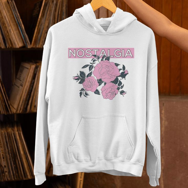 Nostalgia 80s 90s Retro Style Graphics Rose Pink Flower Unisex Hoodie