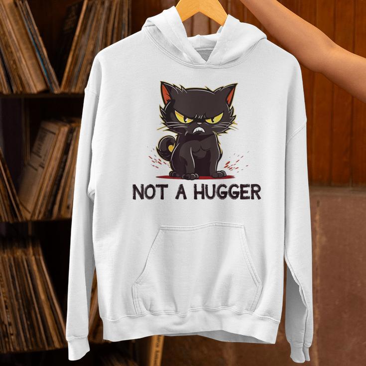 Not A Hugger Tee Angry Cat Sarcastic Cute Introvert Unisex Hoodie Not A Hugger Tee Angry Cat Sarcastic Cute Introvert Unisex Hoodie