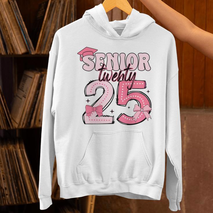 Pink Coquette Bow Senior 2025 Back To School Graduation Girl Unisex Hoodie
