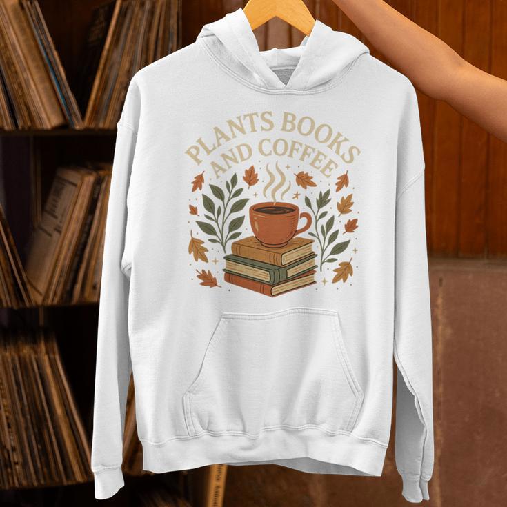 Plants Books And Coffee Nature Leaves Reading Book Lover Premium Tri-Blend Unisex Hoodie