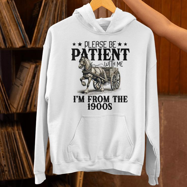 Please Patient I'm From The 1900s Quote Vintage Horse Unisex Hoodie