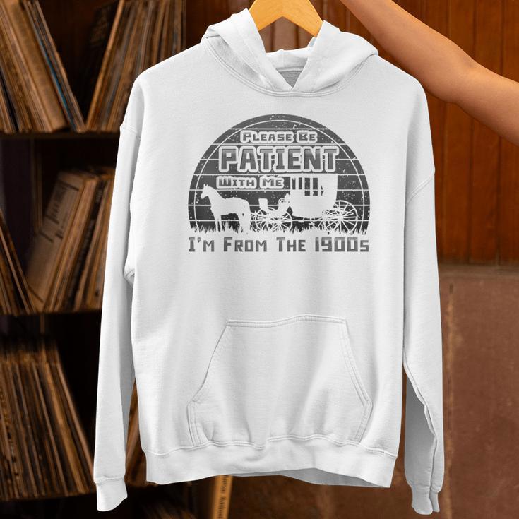 Please Be Patient With Me I'm From The 1900s Vintage Retro Raglan Baseball Tee Unisex Hoodie