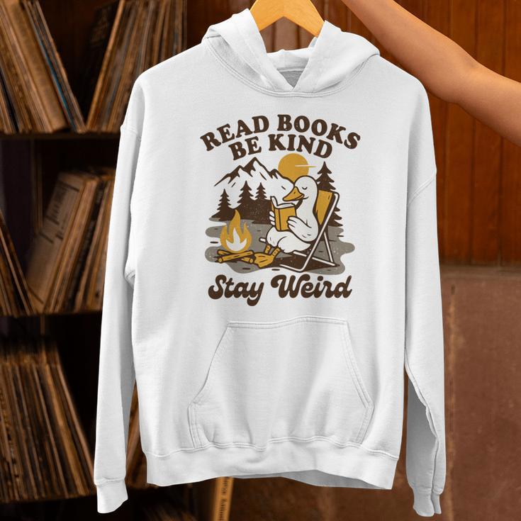 Read Books Be Kind Stay Weird Bookish Silly Goose Reading Unisex Hoodie Read Books Be Kind Stay Weird Bookish Silly Goose Reading Unisex Hoodie