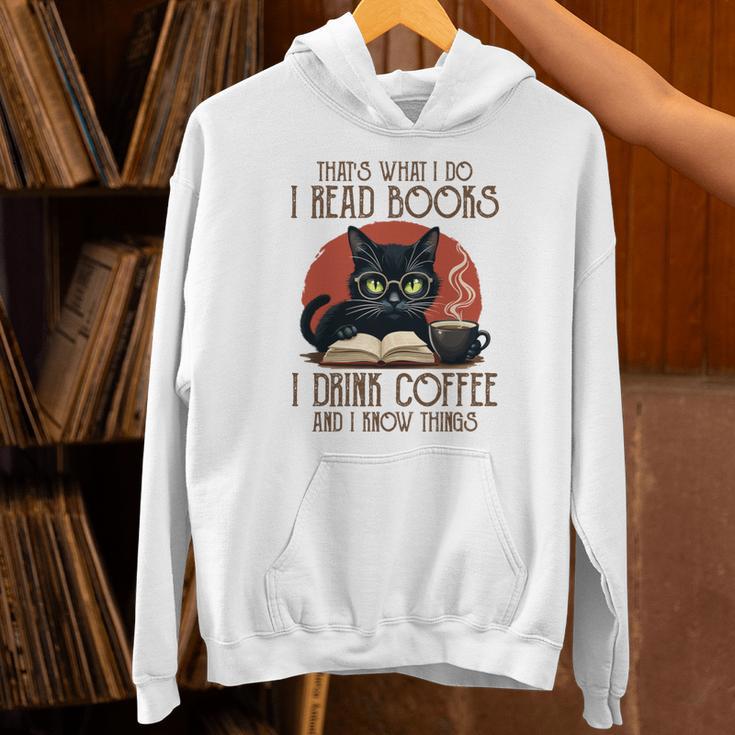 i Read Books And i Know Things Cat Reading Coffee Unisex Hoodie i Read Books And i Know Things Cat Reading Coffee Unisex Hoodie