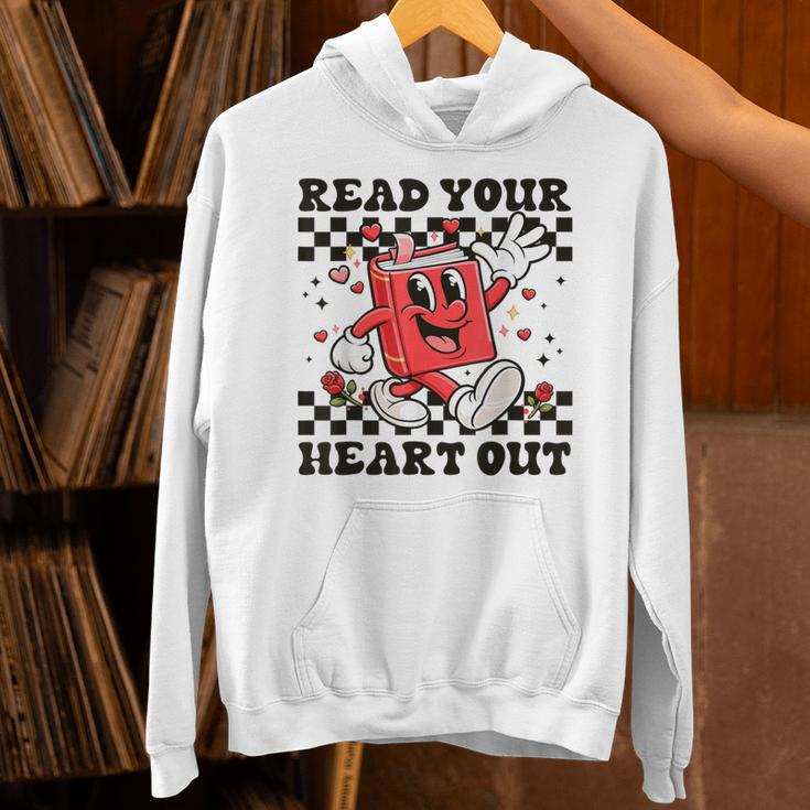 Read Your Heart Out Teacher Valentines Book Lover Unisex Hoodie
