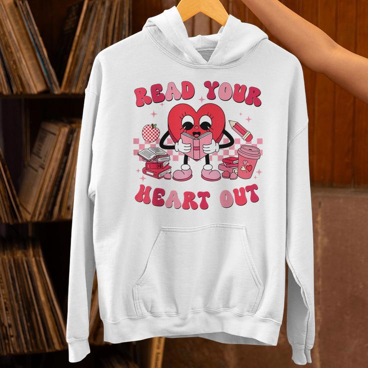 Read Your Heart Out Valentines Day Teachers Book Lovers Unisex Hoodie