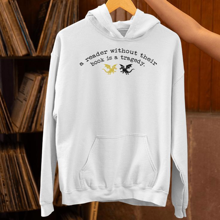 Reader Without a Book Is Tragedy Dragon Bookworm Unisex Hoodie