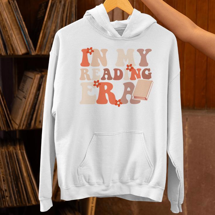 In My Reading Era Groovy Book Lovers Library Reading Women Unisex Hoodie