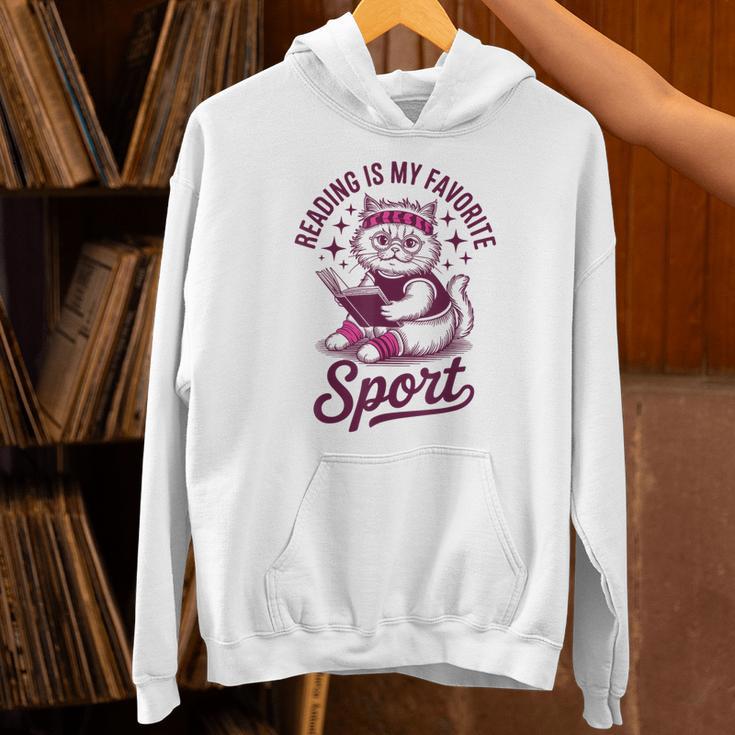 Reading Is My Favorite Sport Cat And Book Lover Women Unisex Hoodie Reading Is My Favorite Sport Cat And Book Lover Women Unisex Hoodie