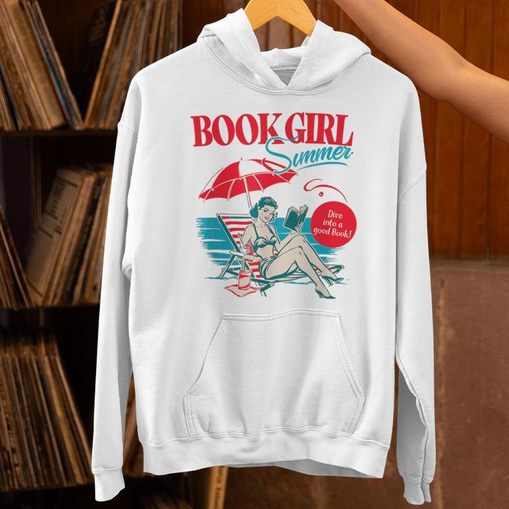 Retro Book Girl Summer For Women Beach Reading Unisex Hoodie Retro Book Girl Summer For Women Beach Reading Unisex Hoodie