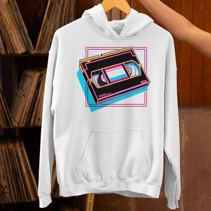 Retro VHS Vaporwave Video Cassette Nostalgia Geek Chic Premium Tri-Blend Unisex Hoodie
