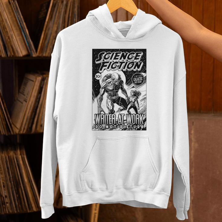 Science Fiction Writer At Work Vintage Book Cover Unisex Hoodie Science Fiction Writer At Work Vintage Book Cover Unisex Hoodie