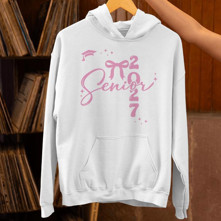 Senior 2027 Class Of 2027 Coquette Pink Bow Graduation 2027 Premium Tri-Blend Unisex Hoodie