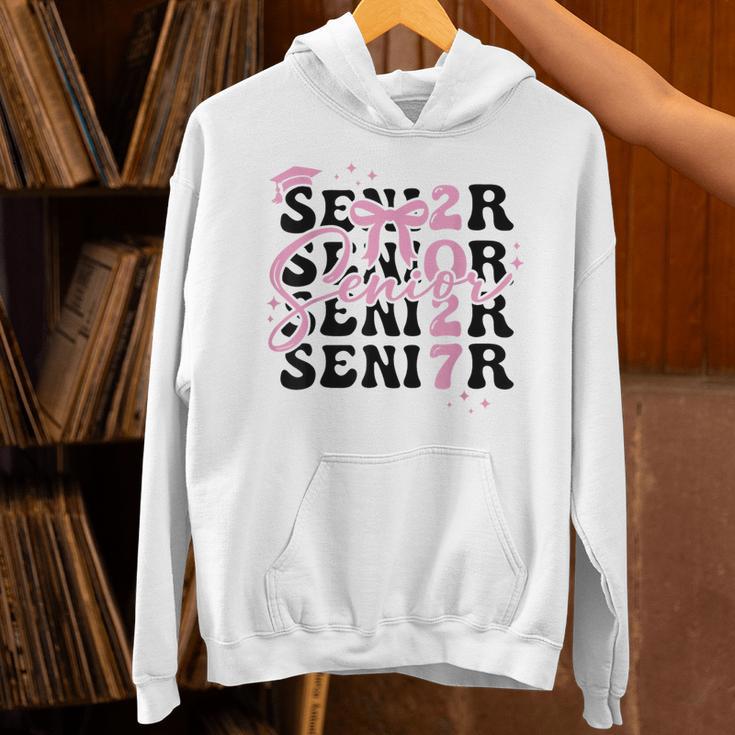 Senior 2027 Class Of 2027 Coquette Pink Bow Graduation 2027 Unisex Hoodie