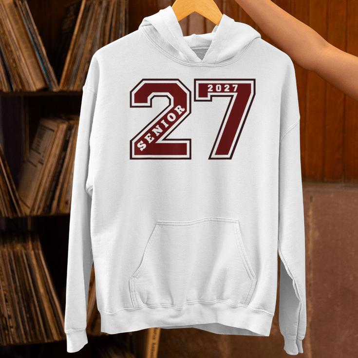 Senior 2027 Maroon Senior Class Of 27 Jersey Graduation Unisex Hoodie