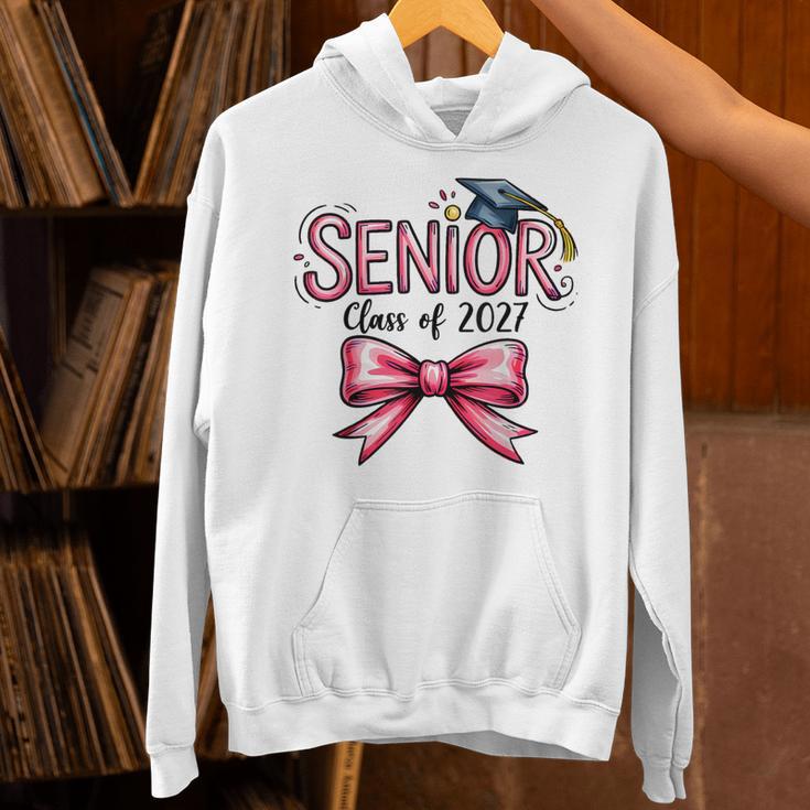Senior Class Of 2027 Coquette Pink Bow Graduation 2027 Girls Unisex Hoodie