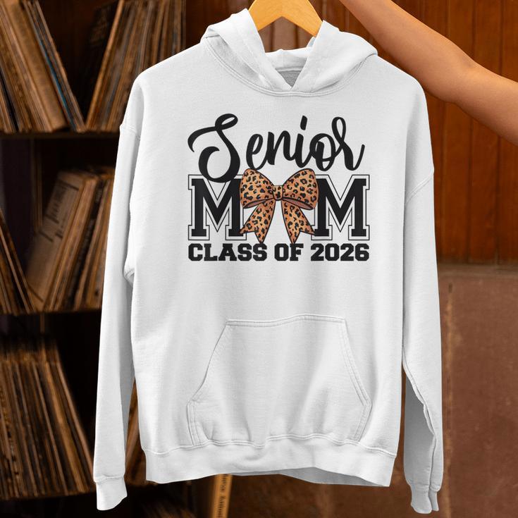 Senior Mom Class Of 2026 Graduation Leopard Coquette Bow Unisex Hoodie
