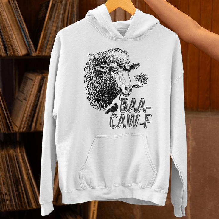 Sheep Baa Crow Caw Back Off Pun Tee For Introverts & Teens Unisex Hoodie