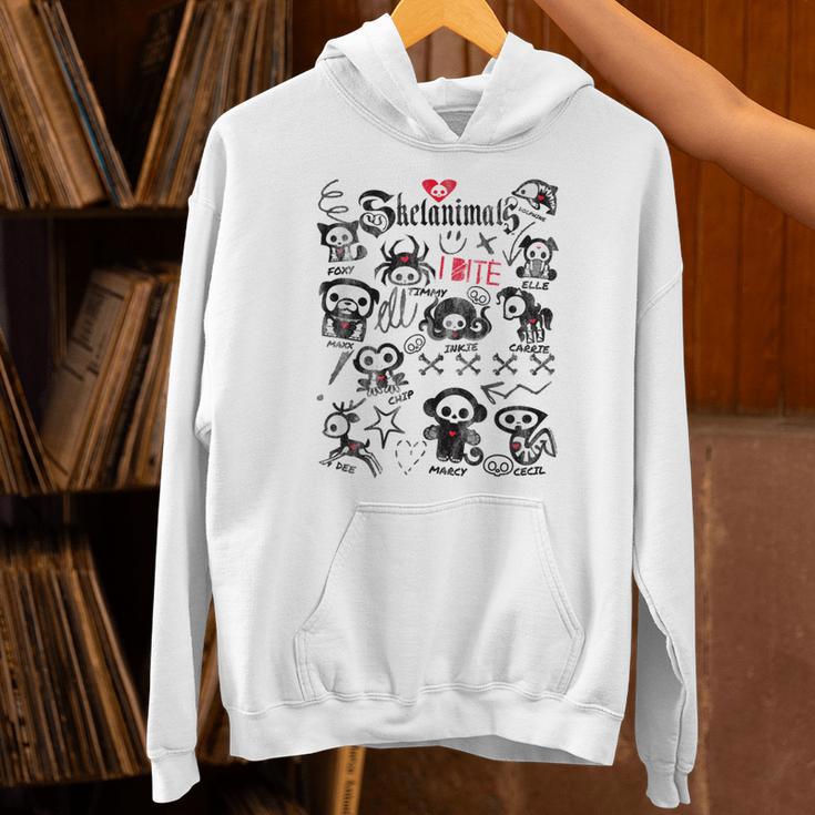 Skelanimals I Bite Vintage Retro Dead Pet Textbook Collage Unisex Hoodie