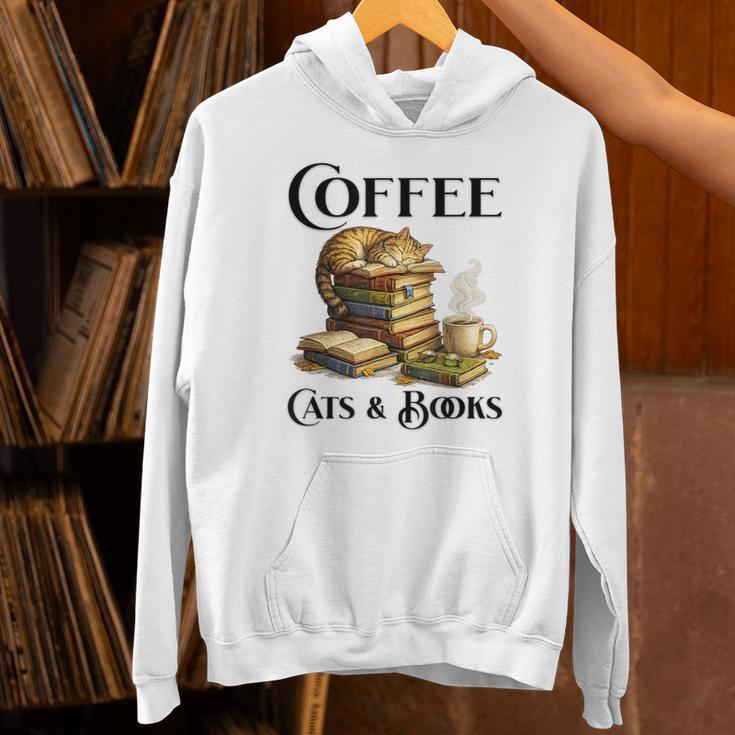 Sleeping Cat And Books With Coffee Lover Unisex Hoodie Sleeping Cat And Books With Coffee Lover Unisex Hoodie