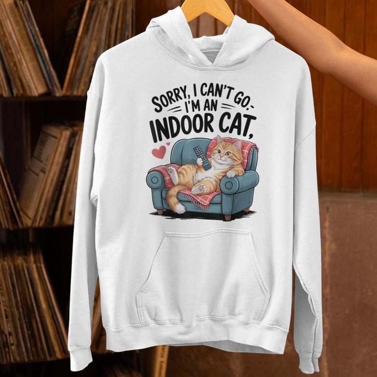 Sorry I Can’t Go I’m An Indoor Cat Couch Introvert Cat Unisex Hoodie