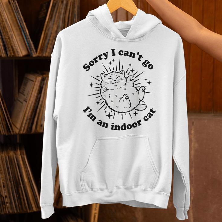 Sorry I Can't Go I'm An Indoor Cat Quote Introvert Unisex Hoodie Sorry I Can't Go I'm An Indoor Cat Quote Introvert Unisex Hoodie