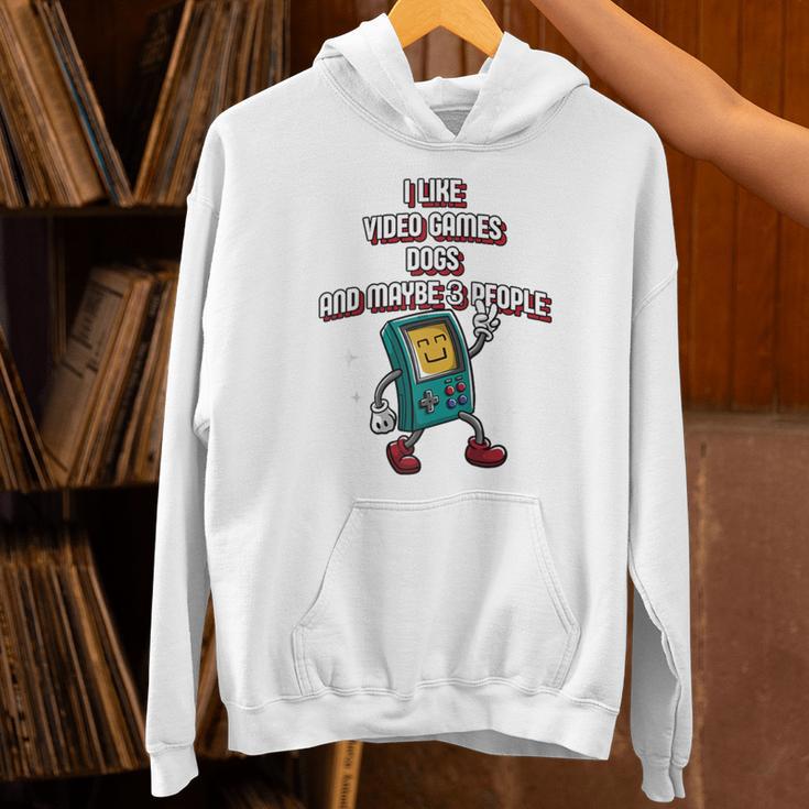 I Like Video Games Dogs And Maybe 3 People Gamer Introvert Raglan Baseball Tee Unisex Hoodie I Like Video Games Dogs And Maybe 3 People Gamer Introvert Raglan Baseball Tee Unisex Hoodie