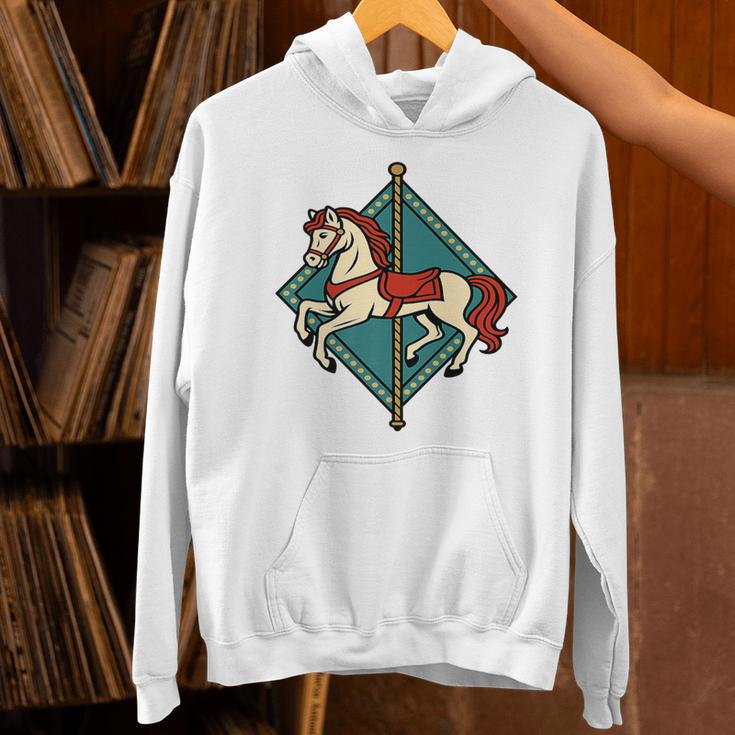 Vintage Carousel Horse Merry Go Round Nostalgia Art Premium Unisex Hoodie