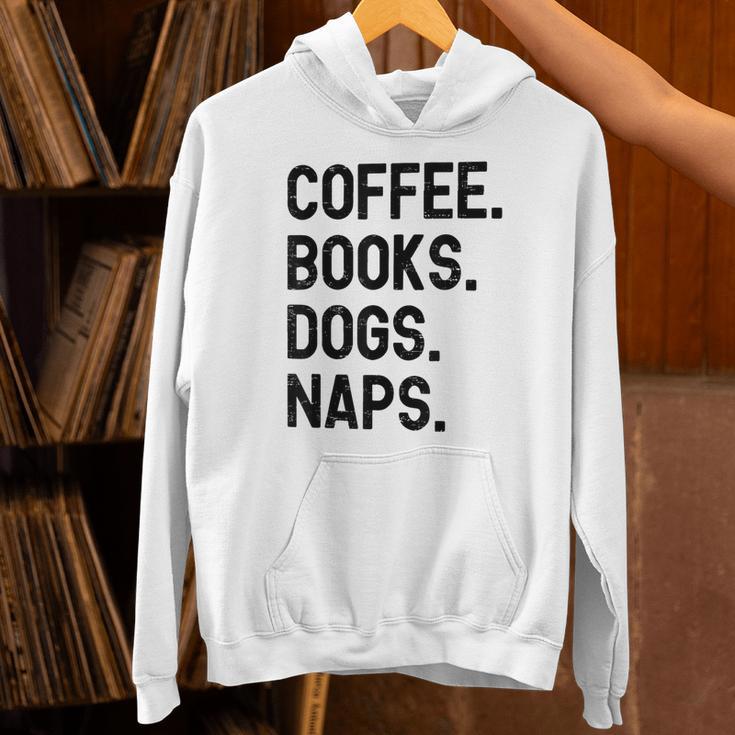 Vintage Coffee Books Dogs Naps Retro Unisex Hoodie