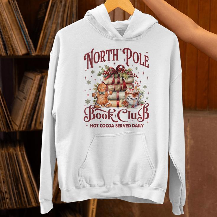 Vintage Retro North Pole Book Club Hot Cocoa Unisex Hoodie Vintage Retro North Pole Book Club Hot Cocoa Unisex Hoodie