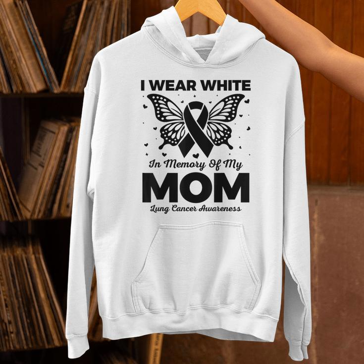 I Wear In Memory Of My Mom Butterfly Lung Cancer Unisex Hoodie I Wear In Memory Of My Mom Butterfly Lung Cancer Unisex Hoodie