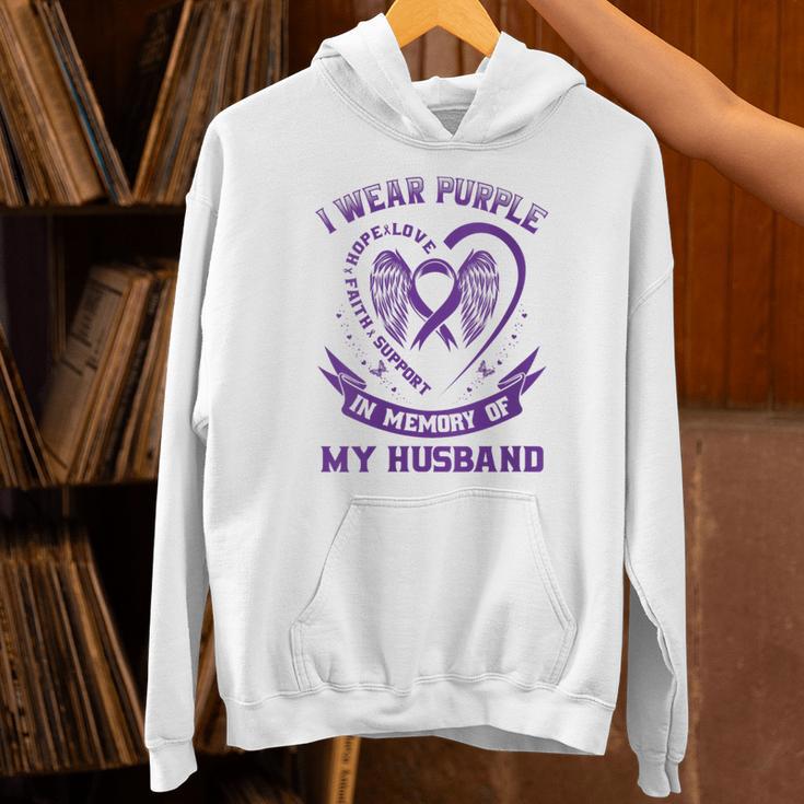 I Wear Purple In Memory Of My Husband Alzheimers Awareness Unisex Hoodie I Wear Purple In Memory Of My Husband Alzheimers Awareness Unisex Hoodie