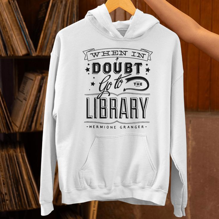 When In Doubt Go To The Library Teacher Vintage Book Lovers Unisex Hoodie When In Doubt Go To The Library Teacher Vintage Book Lovers Unisex Hoodie