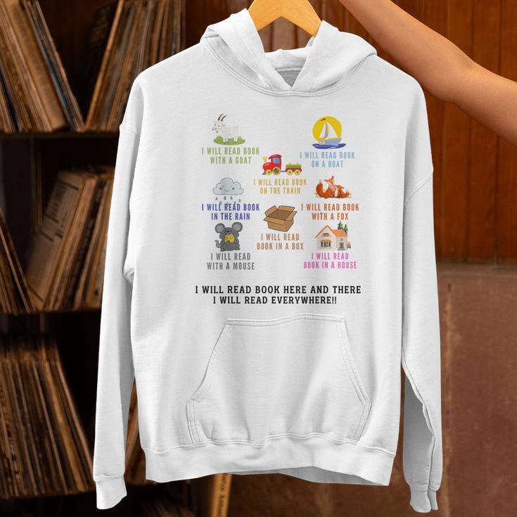 I Will Read Books On A Boat And Everywhere Reading Teachers Unisex Hoodie